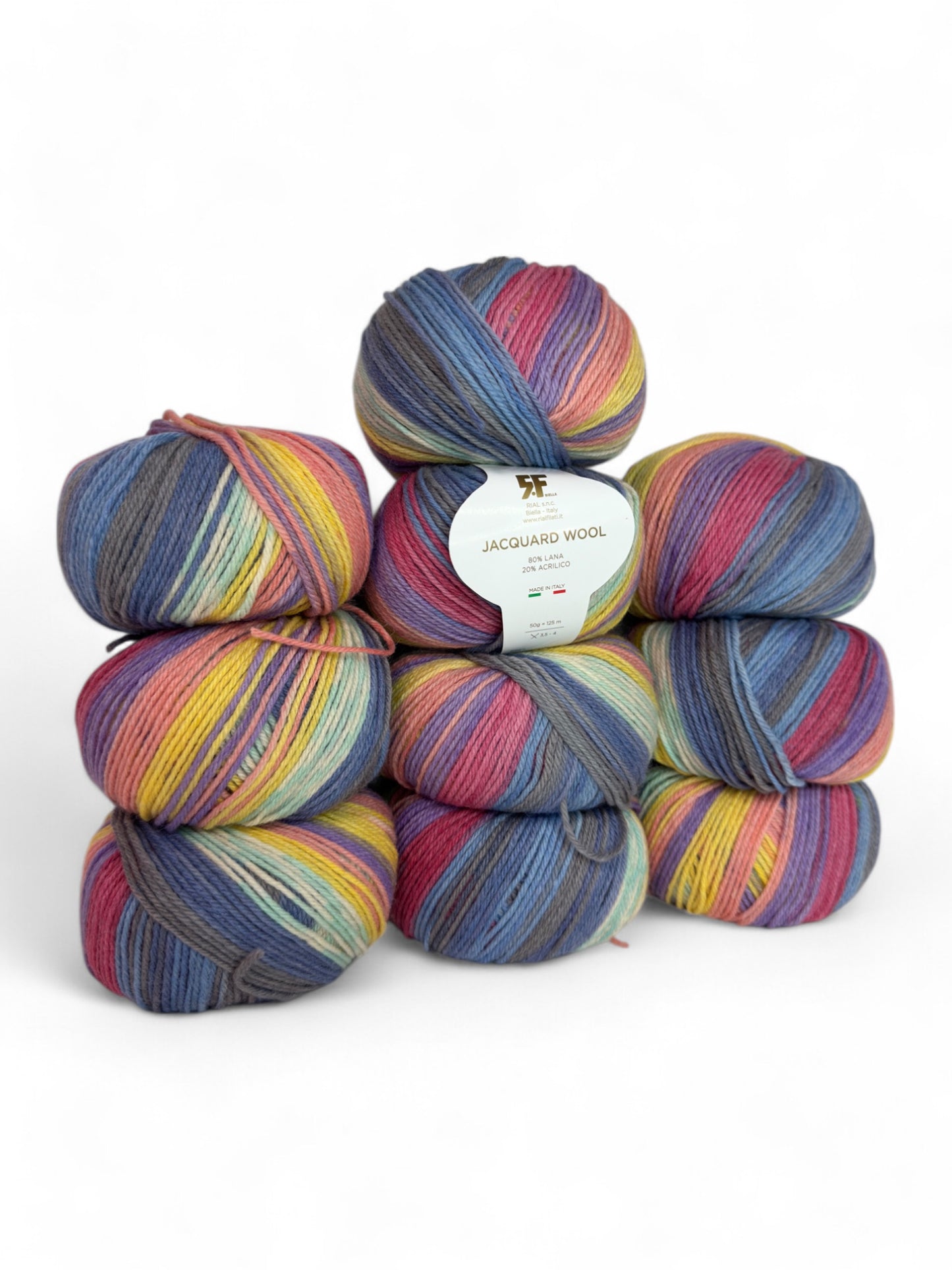 Merinowolle / 80% Merinowolle / 20% Acryl / Italien / Superwash / 10-Knäuel