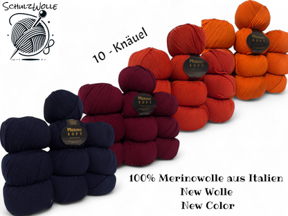 Merinowolle / Feine weiche 100% Merinowolle / Italien / Superwash / 10-Knäuel
