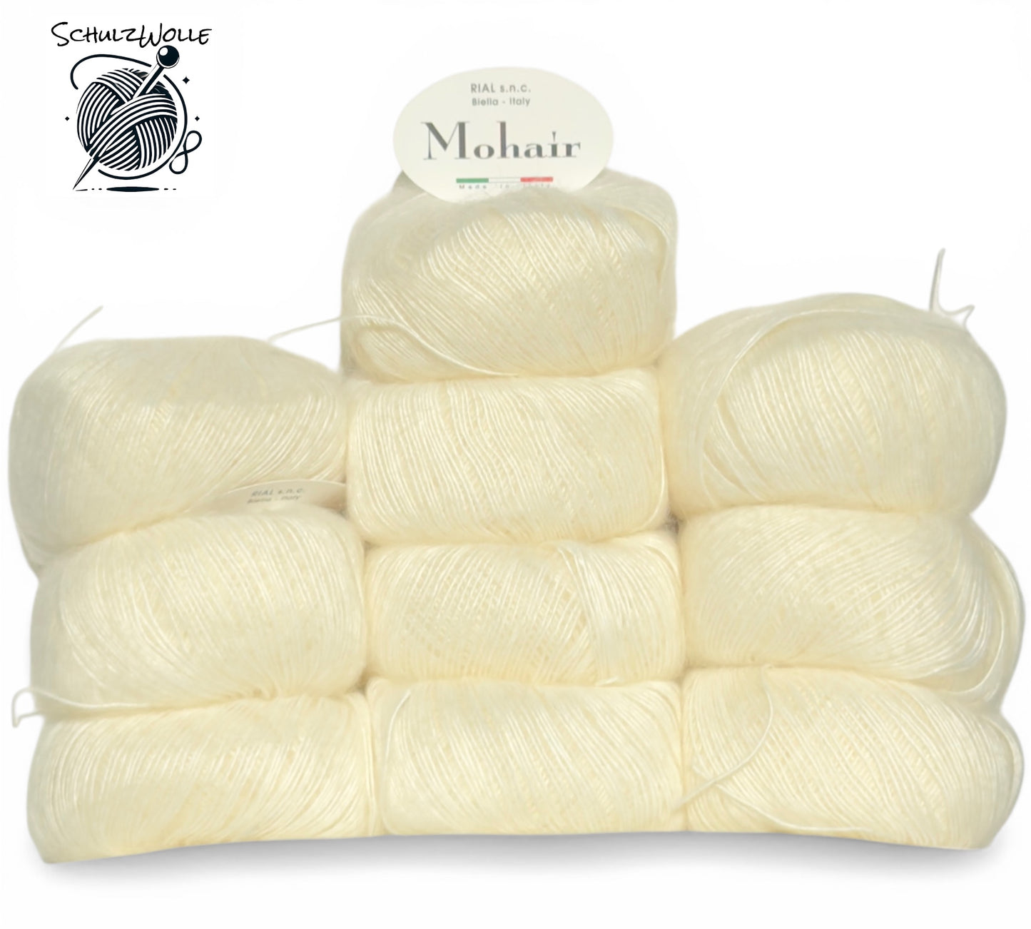 Mohair / 70% Mohair Wolle / Italien / 10 Knäuel
