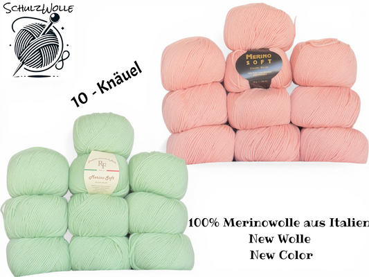 Merinowolle / Feine weiche 100% Merinowolle / Italien / 10-Knäuel