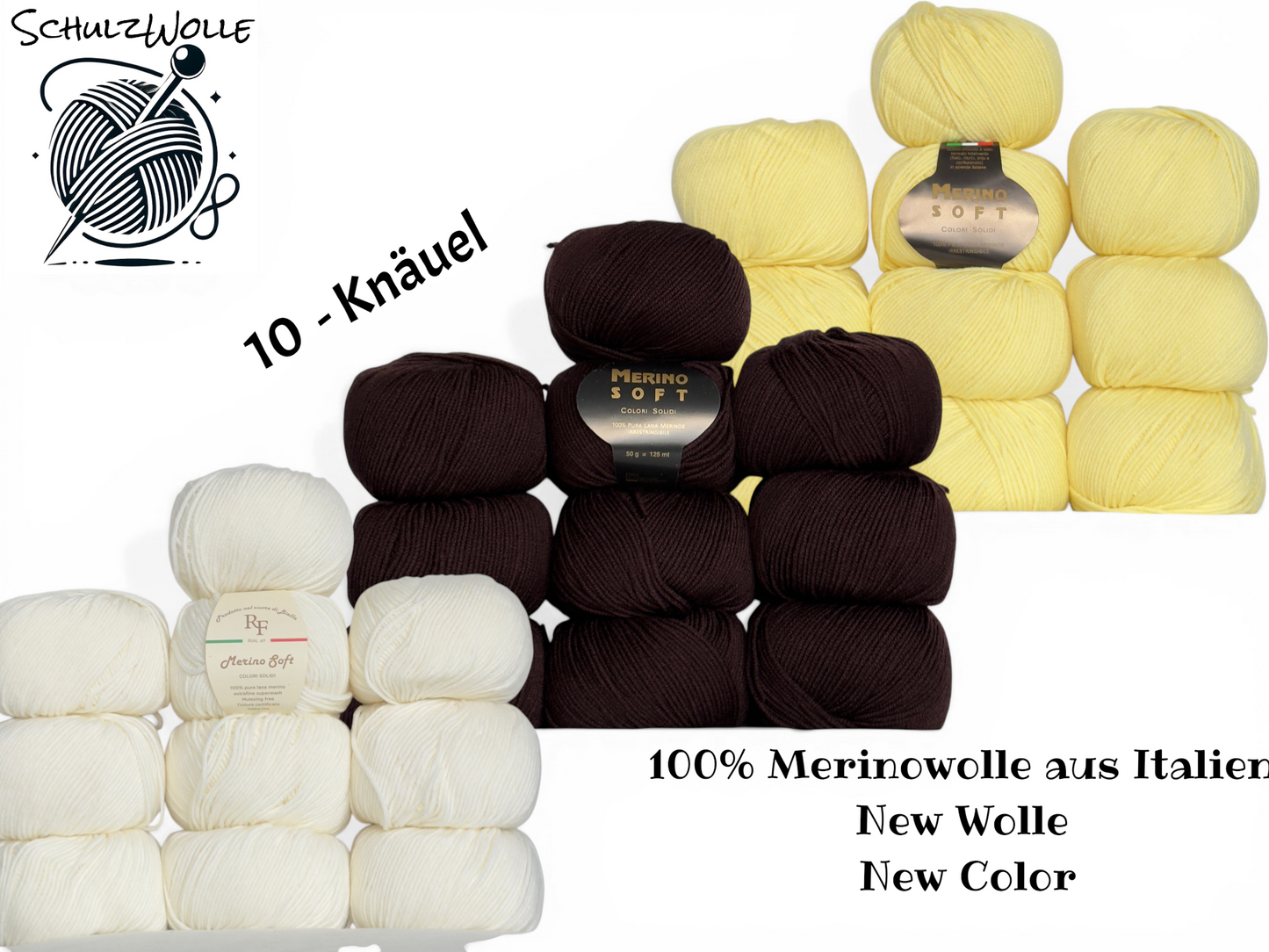 Merinowolle / Feine weiche 100% Merinowolle / Italien / 10-Knäuel