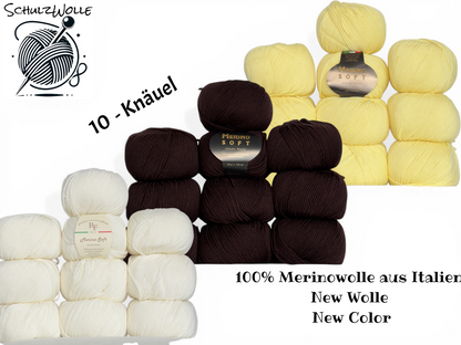 Merinowolle / Feine weiche 100% Merinowolle / Italien / 10-Knäuel